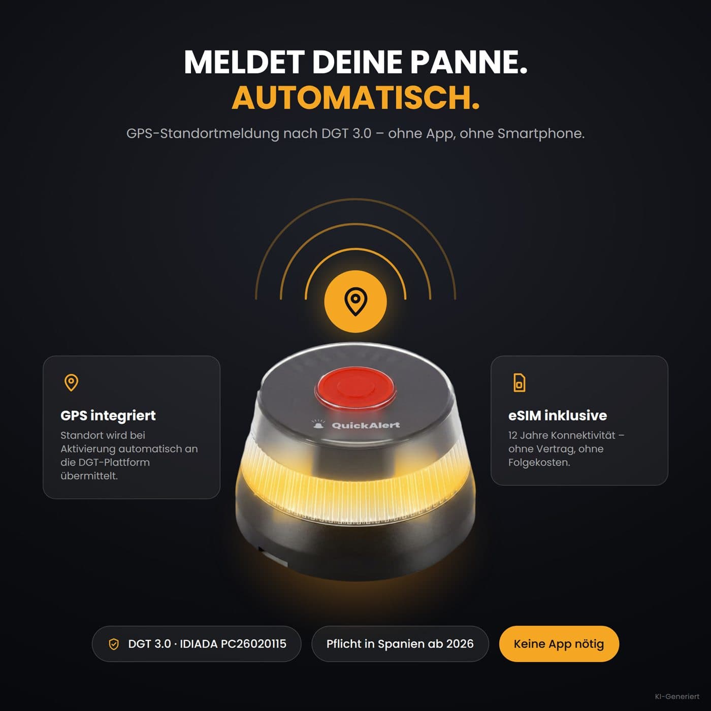 QuickAlert PRO mit automatischer GPS-Standortmeldung
